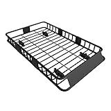 FORWODE Roof Rack Carrier Basket, 64' x 39' Rooftop Cargo Carrier Basket with 250 Lbs Capacity, Rust-Proof Steel Heavy Duty Car Top Luggage Basket