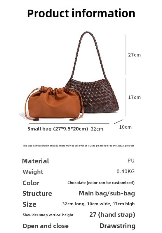 Bolso bandolera de poliuretano tejido vintage para mujer