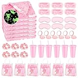 42PCS Sleepover Party Supplies for Girls, 6 Glow in The Dark Blanket 6 Tumbler 6 Spa Headb 6 Sleep...