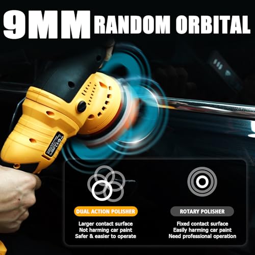 AUTIWOZ Cordless Car Polisher Buffer Sander Battery Polishing Machine Dual Action 5inch Polishing Pads Polish Kit for Car Polishing Buffing Sanding with 2*21V Batteries Variable Speeds 2800-5800RPM - Image 4