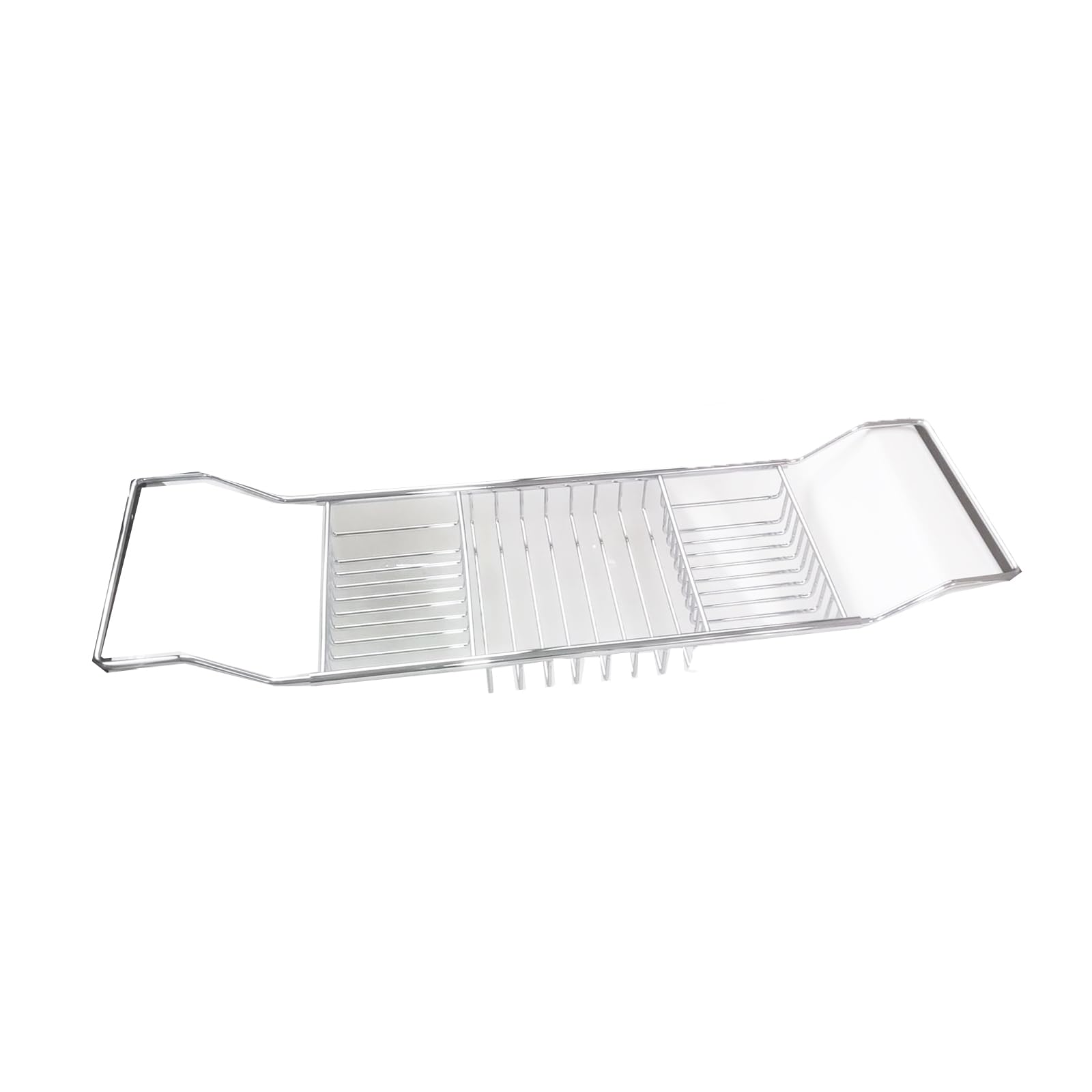 Stainless Steel Expandable Shower Bathtub Tray Over Tub Bath Caddy Expandable Bath Caddy for The Elegant Tub Chrome
