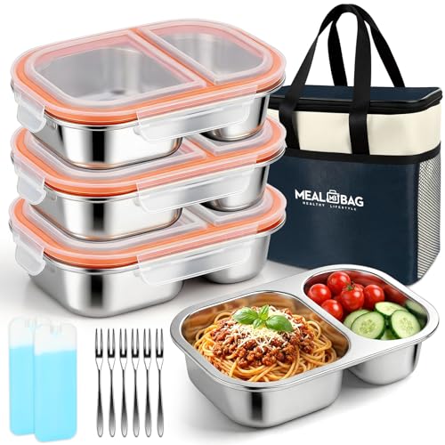 XIANKE 3-Pack Stainless Steel Lunch Set