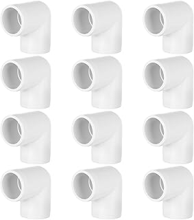 30 Pack 1/2 inch PVC Pipe Fittings 90 Degree PVC Elbow, 2-Way Right Angle PVC Pipe Fitting Connectors for DIY PVC Shelf Garden Support Structure Storage Frame(White)