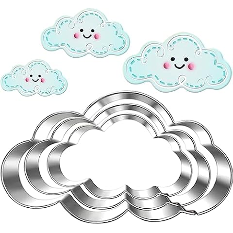 Cloud Cookie Cutter Set-Size 2.4" 3.0"3.6"-3 Piece-Fondant Biscui Cutters for Baking Cover