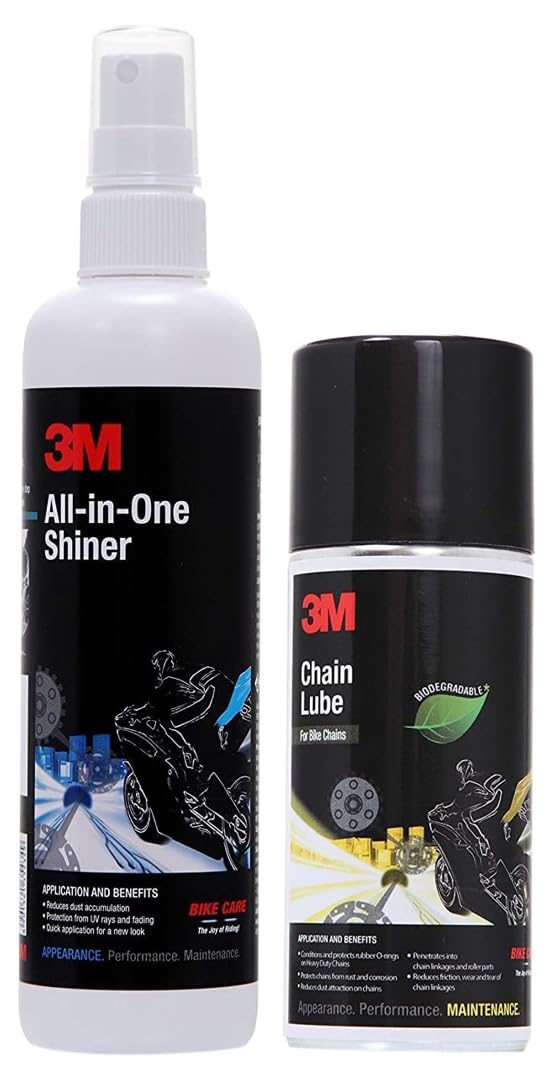 3M Chain Lubricant (75 g) Rust and Corrosion Protection Chain Spray  Reduce Wear Tear of Bike Chain 3M All-in-One Shiner (250 ml) Restore