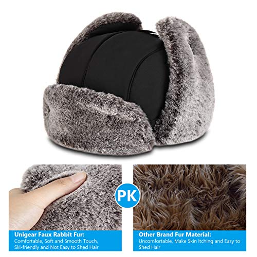 Unigear Chapka d’Hiver Chapeau de Trappeur Chaud Bonnet de Russe Bonnet Aviateur avec Masque Amovible Confortable Coupe-Vent Anti-poussière Étanche pour Ski Snowboard et Les Activités d’Hiver