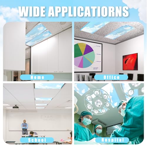 Image of Betus 2 Pack Magnetic Light Covers for Standard 2x4 Feet Drop Ceiling Flat Panel Lights - Fluorescent & LED Ceiling Light Shade Filters for Classroom, Office Cubicle, Hospitals, Home & School