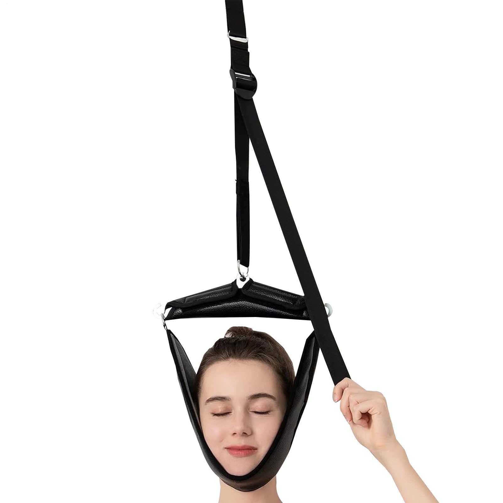 Generisch Dispositivo di trazione cervicale, estensore per il collo, trazione cervicale, decompressione chiropratica, impugnatura comoda, dispositivo di trazione con sottogola per dolori al collo,