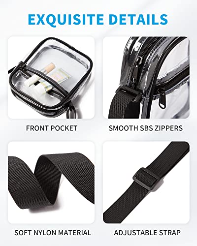 Vorspack Stadium Approved PVC Purse - Clear Crossbody Bag with Front Pocket for Concerts, Sports, Festivals4