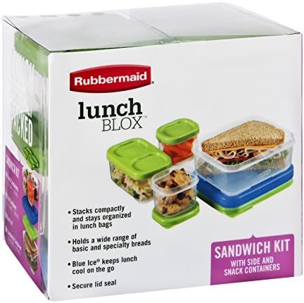 Rubbermaid LunchBlox Sandwich Kit, Green 1806231,Green, Blue