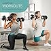 Lifepro Adjustable Dumbbells Set/Single - 15lb 43lb 55lb 90lb 25 lb Dumbbell Sets with Rack - Quick Adjust, Secure Grip weights dumbbells set - Compact Hand Weights for Women/Men at Home Gym