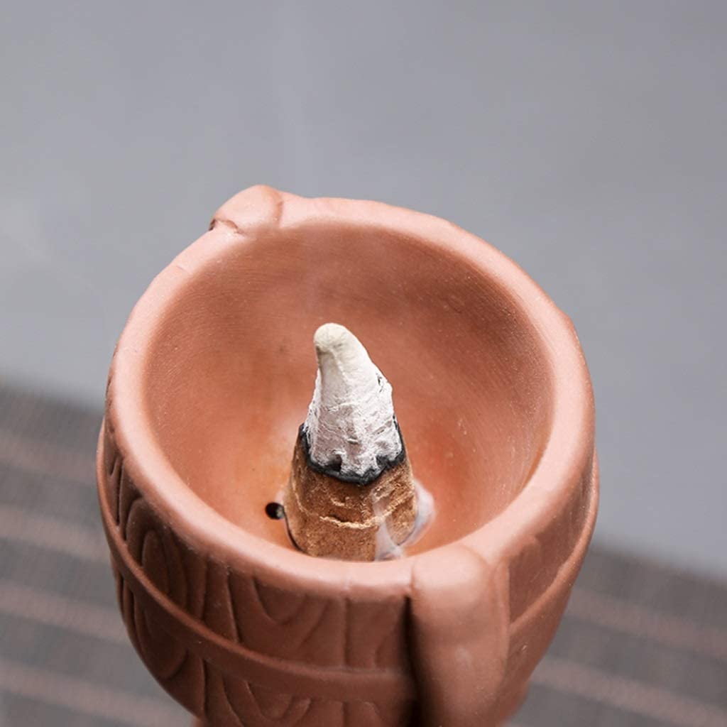 Fuentes de Incienso,Yoga Quemador De Incienso De Reflujo Decoración Creativa del Hogar De Doble Uso Zen(B)
