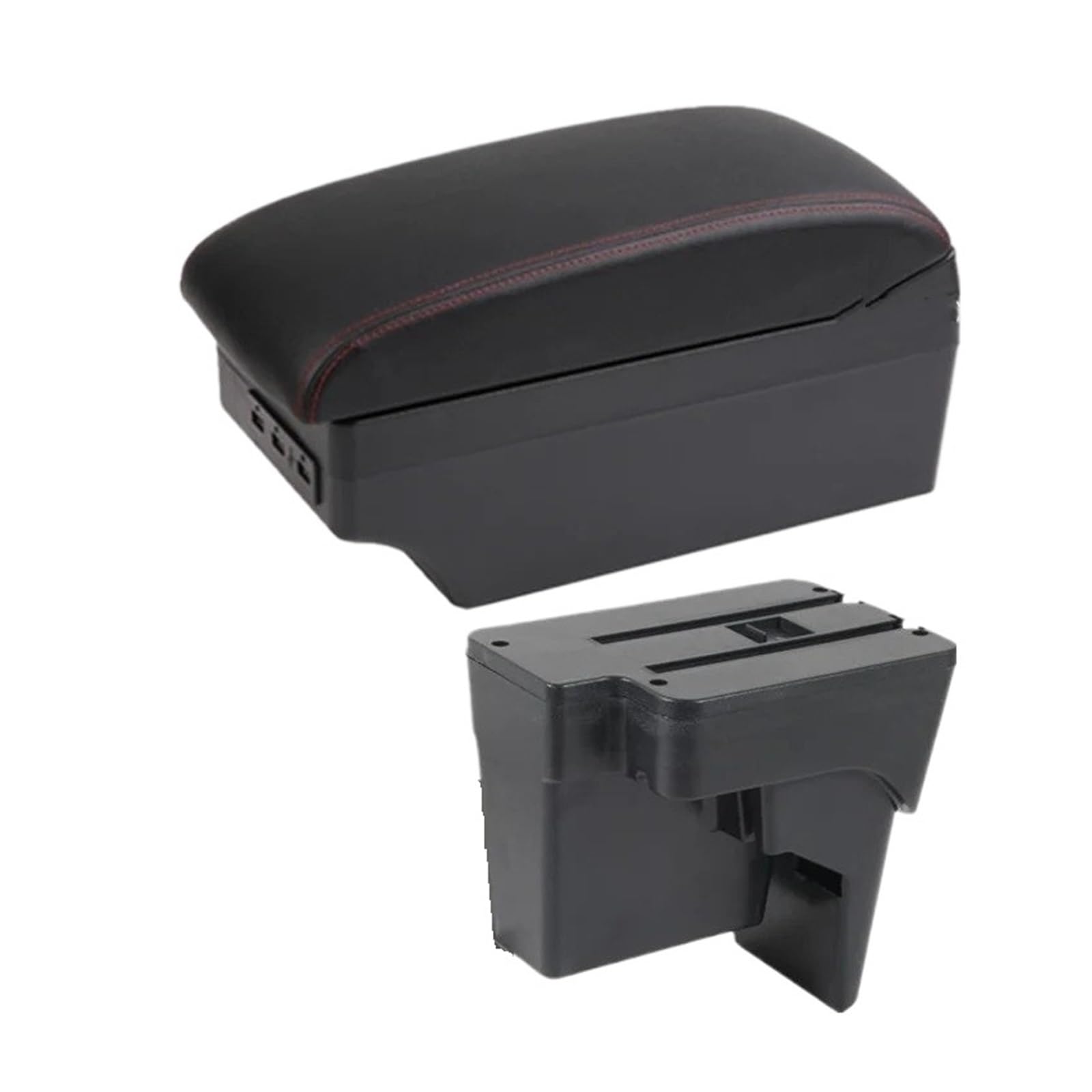 Ecbugat C1 Red Line 7Usb For Kia For K3 Bl7 2023 2024 2025 Car Armrest Storage Box Dedicated Retrofit Interior Accessories Car Armrest Box(C1 Red Line 7Usb)