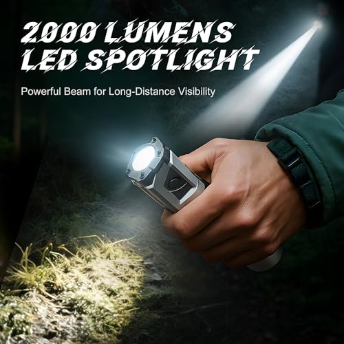 Linterna frontal LED con cinco modos de luz tricolor y reflector COB recargable 3