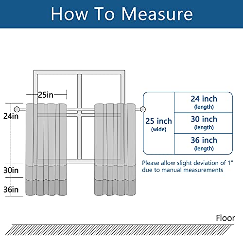 Cutewind Grayish White Blackout Kitchen Tier Window Curtains 24 Inch Length For Bathroom Rod Pocket Thermal Insulated Tiers Curtains For Small Window Drapes 2 Pieces #TOP6