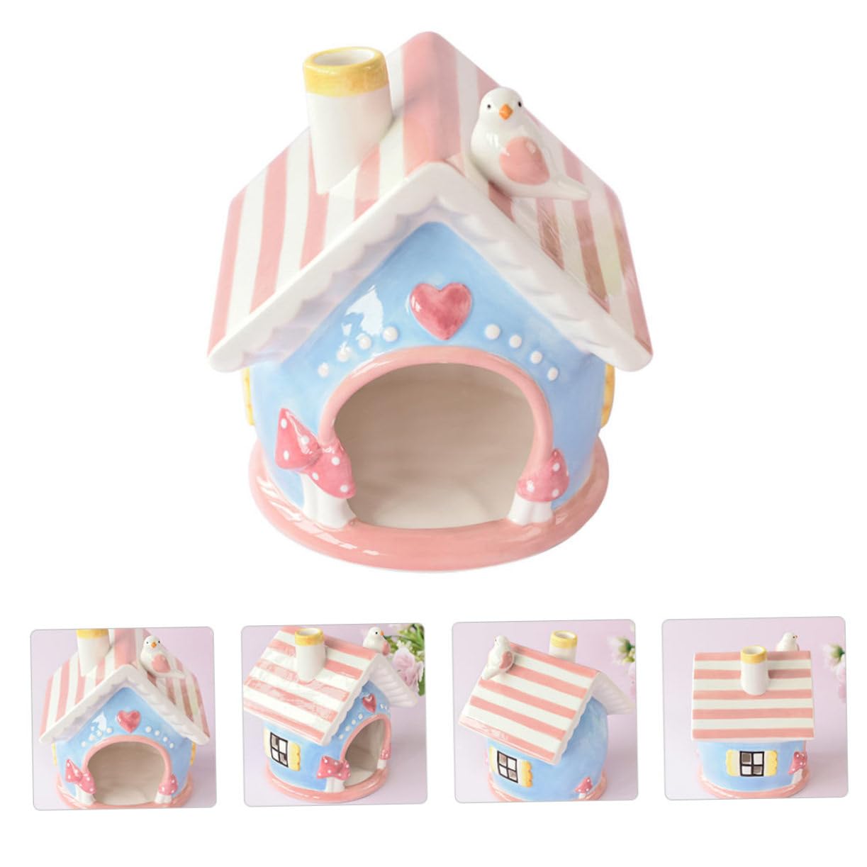 Milisten Keramik Hamsternest Kleines Haustierversteck Robust Leicht zu Reinigen Tragbares Keramiknest für Zwerghamster Chinchilla und Kleintiere Rosa