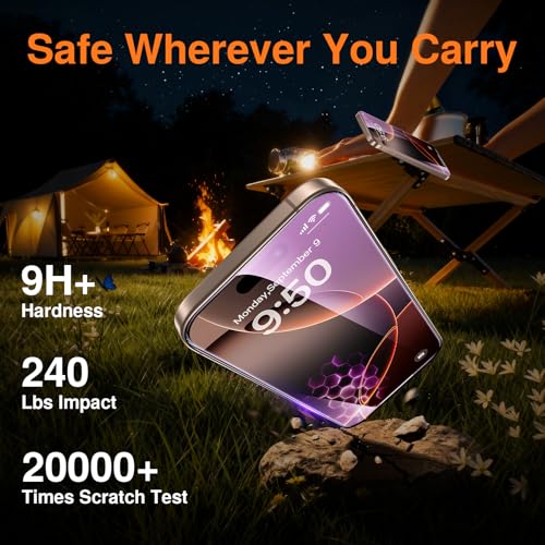 Image of SMARTDEVIL 2 Pack for iPhone 16 Pro Screen Protector, Anti-Blue Light, Eye Protection & Reduce Eye Strain, 9H Tempered Glass with Auto Dust-Elimination, Bubble Free, Easy Installatio, Bubble-Free