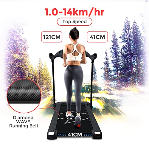 Image of Sparnod Fitness STH-2150 Treadmill for Home Use, Compact Foldable Design, 4 HP Peak DC Motor, 14 km /h Speed, 100 kg User Weight, 12 Preset Programs, LCD Display, Bluetooth Speakers