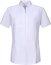 KAIXUAN – Sanitary Jacket Lady of Doctor Nurse Aesthetic Dentist – Hospitality Cleaning Labor Uniform Short Sleeve with Zip – Series 829
