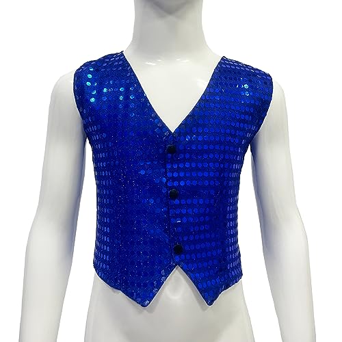 Kids Boys Girls Shiny Sequins Vest Sleeveless Jazz Hip-hop Dance Jacket Waistcoat Stage Performance Choir Party Top Gilets2