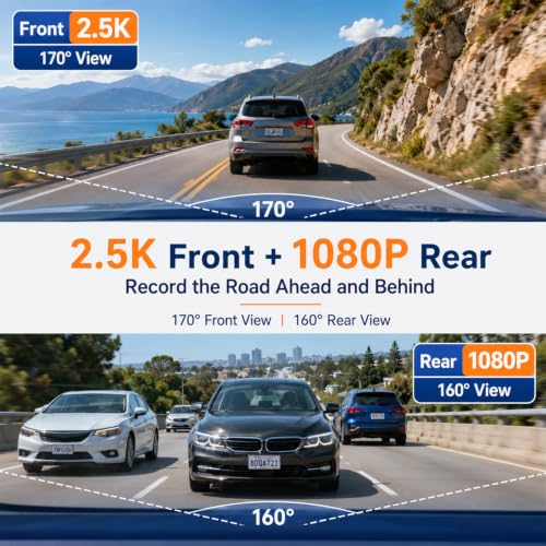 E-YEEGER S50 2.5K Dual Dash Cam