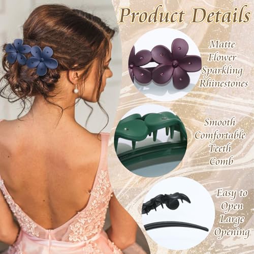 4 Piezas Multicolor Pinzas Planas para Cabello miniatura 7
