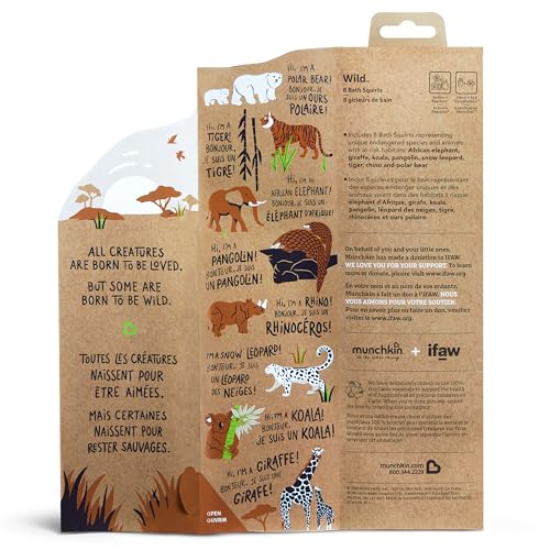 Munchkin Baby Bath Toy Squirts for Babies and Toddlers 9 Months and Up, Wild Animal Squirters, 8 Pack - image 8
