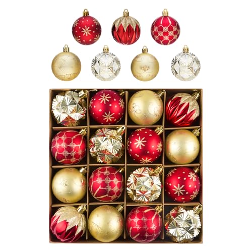 Weihnachtskugeln Christbaumkugeln Christbaumschmuck, 6CM 16 STK Rot...