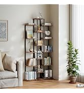DGSANDGO Bookshelf，Small Bookcase for Small Space，6-Tier Bookshelf for Living Room, Home Office, ...