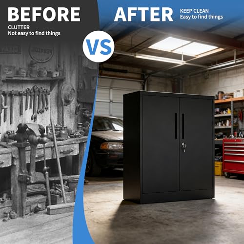 Image of Metal Storage Cabinet for Garage, Tool Cabinet, Utility Cabinet