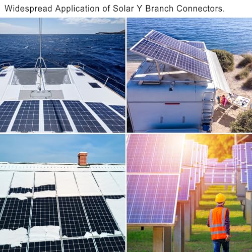 TCEUMIK Solar Panel Y Branch Connectors 1 Pair of 1 to 4 Parallel Connectors 1000V 30A Cable Wire Plug Tool Kit for Connecting Solar Panel(M/FFFF, F/MMMM) Red Black - Image 3