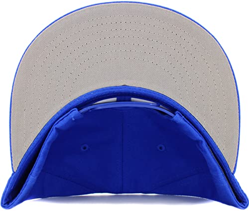 Image of KBETHOS Classic Snapback Hat Blank Cap Underbrim Cotton Wool Blend Flat Visor Adjustable Unisex