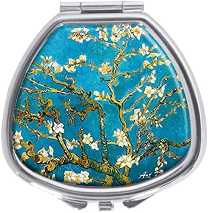 Udoosun Pill Box,Vincent Van Gogh Pill Case for Purse Pocket Pill Organizer Decorative Boxes Silver Single Compartment Travel Medicine Tablet Holder Wallet