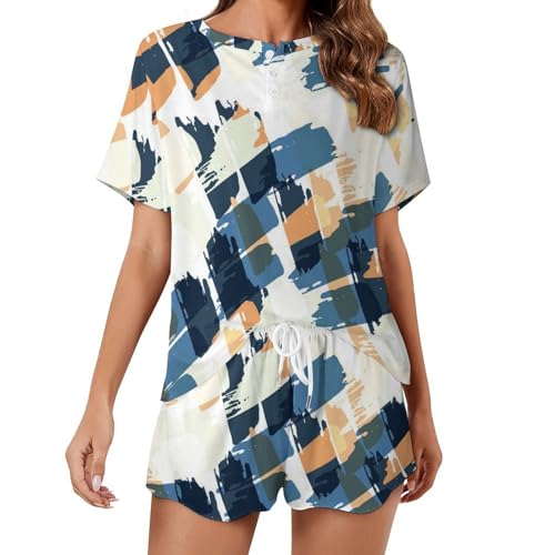 Ensemble de pyjama pour femme jaune vêtement de nuit ete short