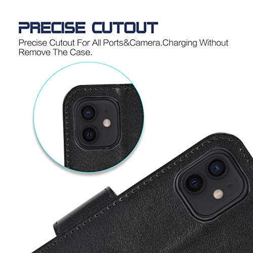 Arae US-WCS-IP12P-BK Case For Iphone 12 / Iphone 12 Pro 6.1 Inch Wallet Case Flip Cover With Card Holder And Wrist Strap thumb #5