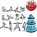 Produktbild Molds Formen 12 Stücke Kunststoff Yoga Figuren Silhouette Ausstecher Yoga Fondant Keks Formenschneider Kuchen Dekorieren Tools Backen Kuchenform