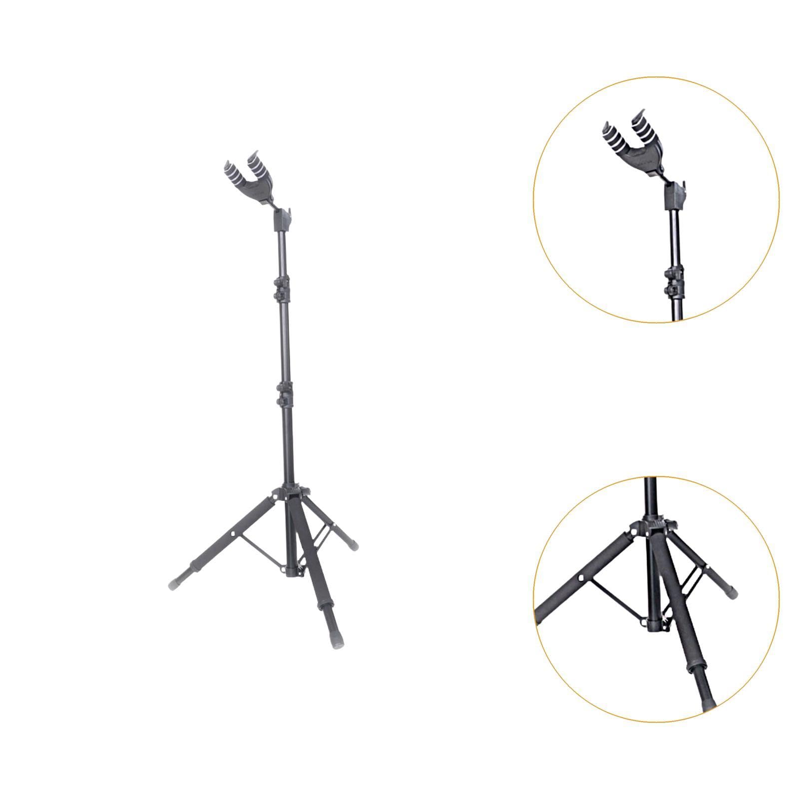 Fenteer Soporte de Guitarra Eléctrica, Trípode con Soporte para Mástil, Accesorios, Soporte de Suelo Plegable, Soporte para Guitarra Acústica