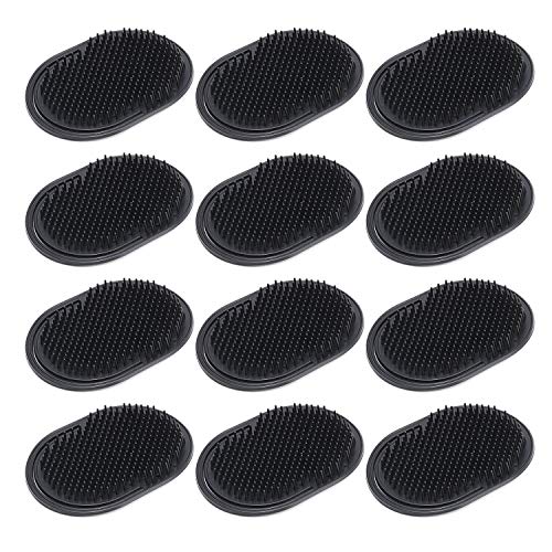 Portable Mens Hair Brush, Pocket Shampo Comb Palm Brush for Travel Black Beard Combs Short Hair Styling Scalp Massaging Brush Dog Cat Pet Grooming Brush Set - 12 Pcs