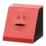 HSTYAIG Face Coin Bank Money Eating Coin Bank Battery Powered Monkey Saving Box (Red)