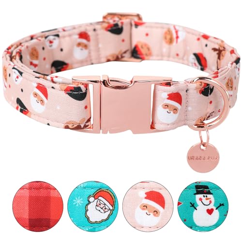 Image of Christmas Dog Collar, Cotton Collar for Puppy Girl Boy Dog or Cat, Comfortable Dog Collar with Durable Metal Buckle, Adorable Pet Collar, XS