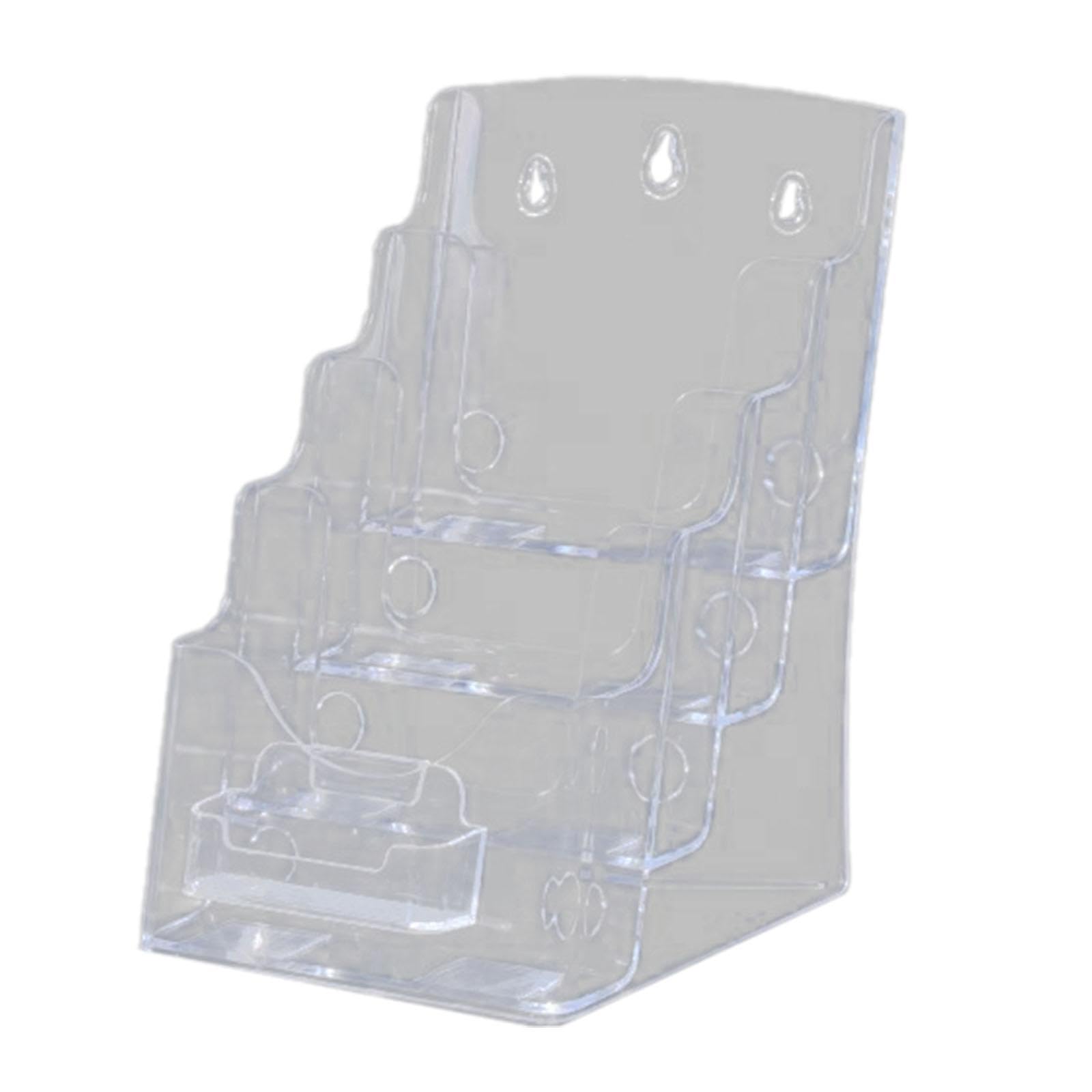 Gitohoni Acrylic Brochure Holder, Document Stand, Leaflet Stand, Flyer Holder with Material and Slanted Back for Reception, Office, Restaurant, Display, A5 4 Tiers
