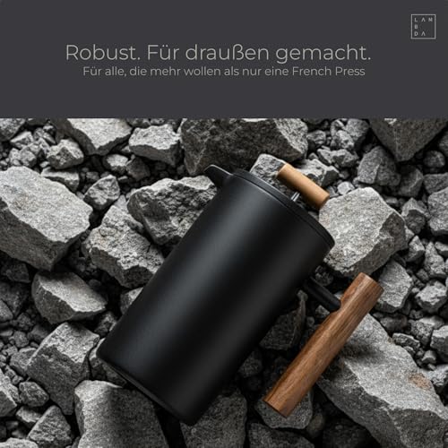 LAMBDA COFFEE® CALDERA Thermo French Press klein Edelstahl | 0,35 Liter - 1-2 Tassen I Kaffeebereiter aus Edelstahl I Kaffeezubereiter doppelwandig I Kaffeepresse 6