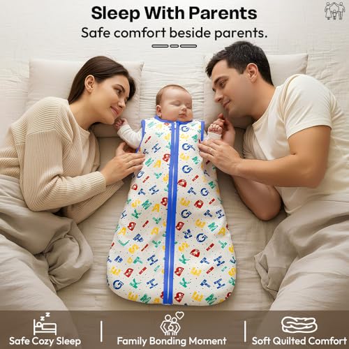 Image of StarAndDaisy Sleeping Sack for Baby 0 to 12 Months / 100% Pure Organic Sleeping Sack Swaddle for New Born /Soft & Breathable Multipurpose Baby Sleep Sack -Alphabet Print