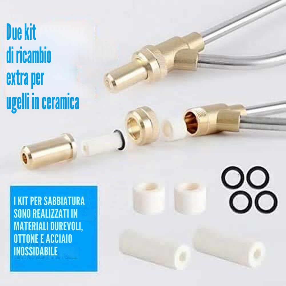 Homefurnishmall Kit di sabbiatura per idropulitrice, 5000 PSI abrasivo a umido con attacco per idropulitrice per sabbiatura per rimuovere ruggine, graffiti, vernice, 9E6AVM14874P7U0V241C