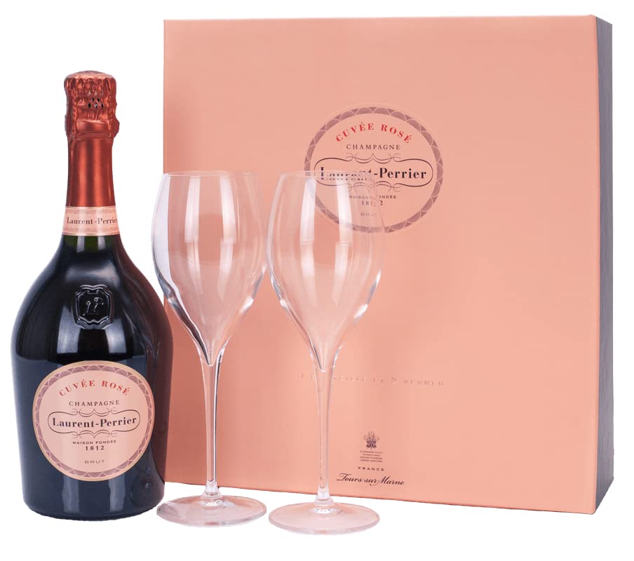 Laurent-Perrier Cuvée Rosé Brut mit 2 Gläsern 0,75 Liter 12% Vol.
