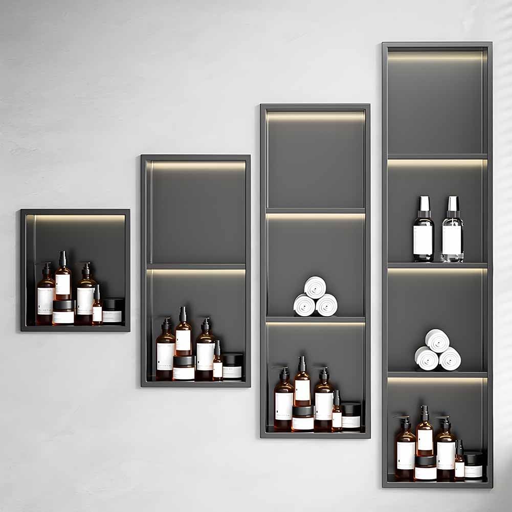 LED-Wandnische aus Edelstahl, integrierter Dusch-Organizer für Badezimmer, Küche, Hotel