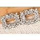 TRIXES Strass Silber Schuhclips Kristall Schuhklemmen für Damen High Heels 2 Stück, Einheitsgröße, Metall