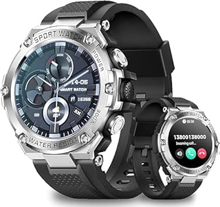 Smartwatch Herren mit Telefonfunktion, 1,5 Zoll HD Touchscreen smart watch mit Pulsmesser Schlafmonitor Schrittzähler, bis zu 30 Tage Akku, 120+ Sportmodi IP68 Wasserdicht Sportuhr für Android iOS