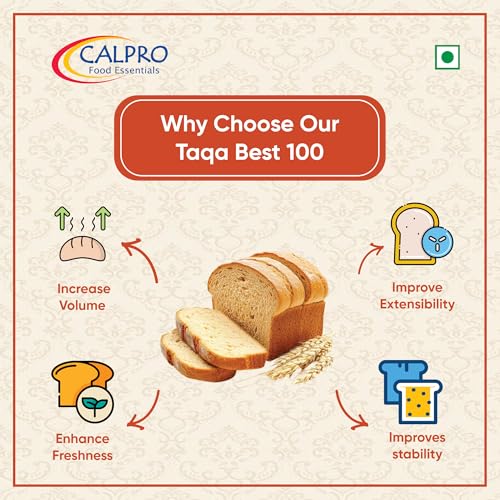 Image of Calpro's Taqa Best 100 - 250G | Multipurpose Bread Improver | Enhances Dough Rise, Crust & Freshness | 100% Vegetarian