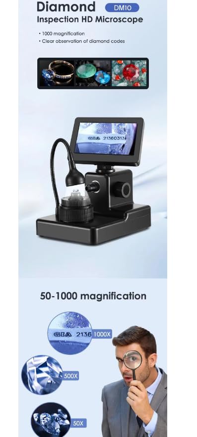 HJ1000 HD10.3 cm mikroskop cyfrowy LCD 50X-1000X Mikroskop powiększający